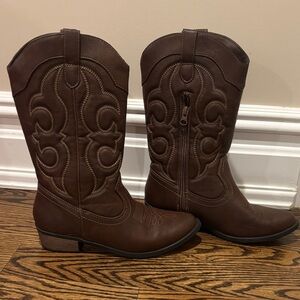 Cat & Jack Kids' Dark Brown Cowboy Boots